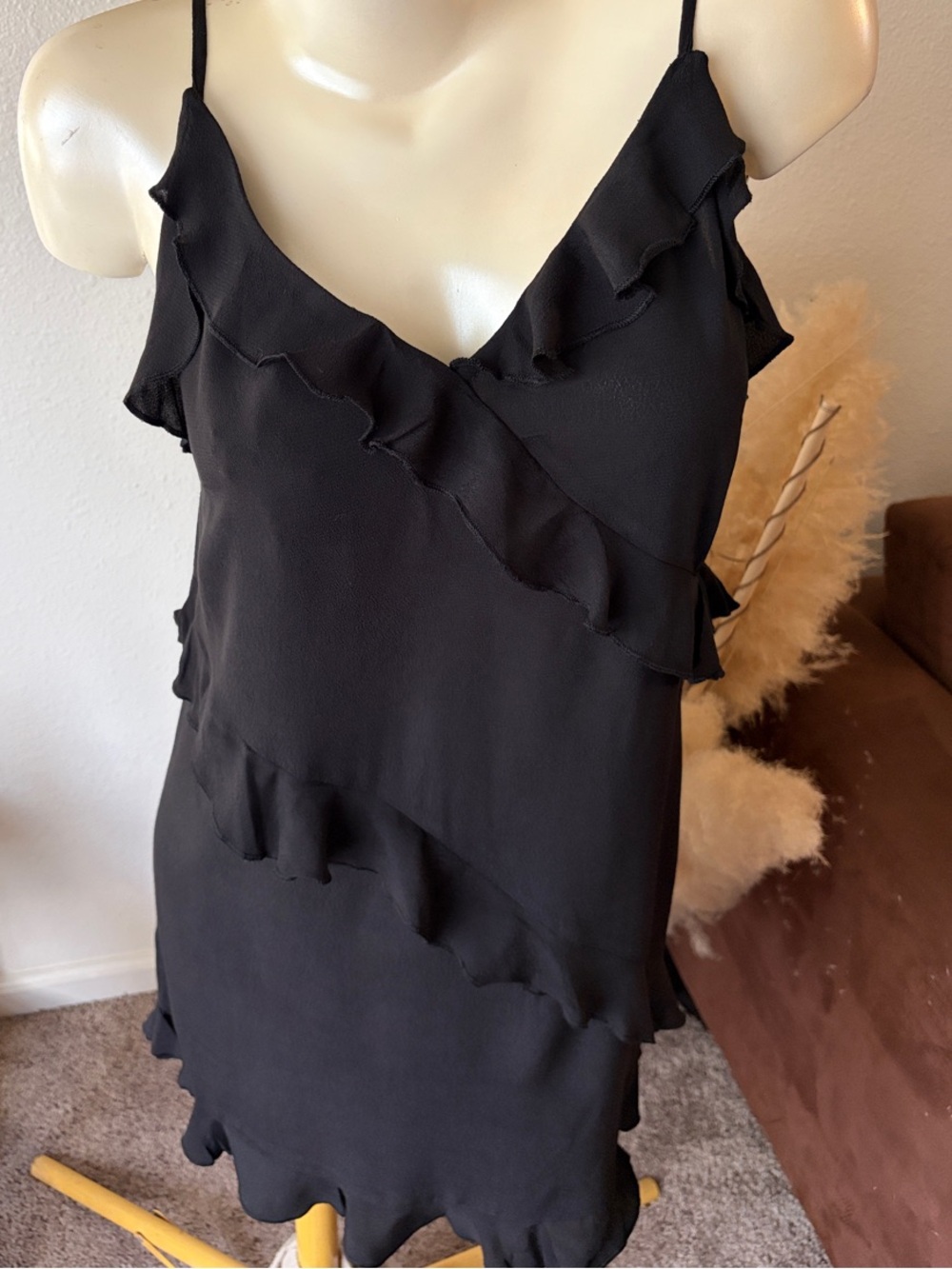 *H&M Black Ruffle Slip Mini Dress